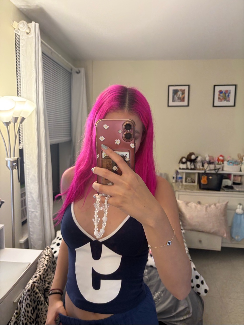 Windsor Pink Long Straight Women's Tank Top Look